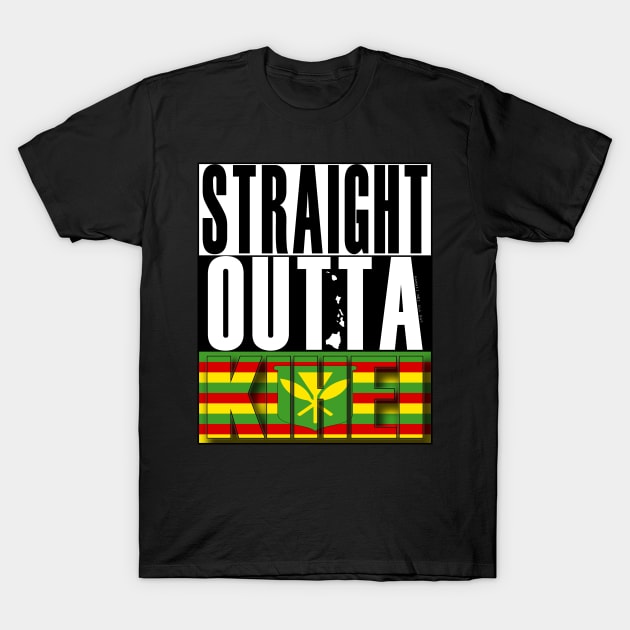 Straight Outta Kihei, Maui Hawai'i Kanaka Maoli Flag by Hawaii Nei All Day T-Shirt by hawaiineiallday